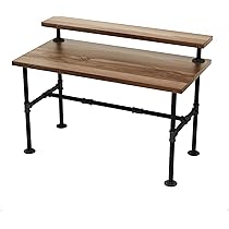 パイプデスク　棚付き（used) 棚付きPCデスク(パソコンデスク) スチールパイプ脚 幅60cm